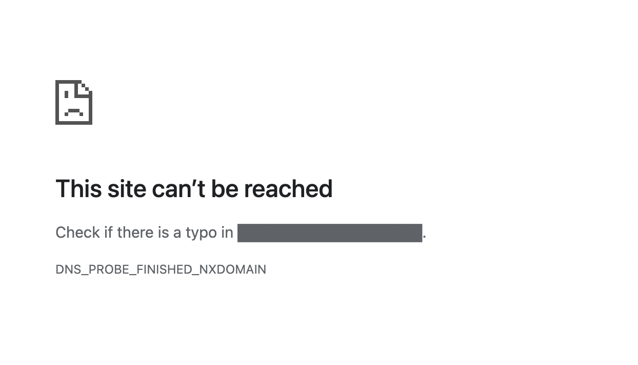 A Google Chrome error page saying “this site can't be reached”